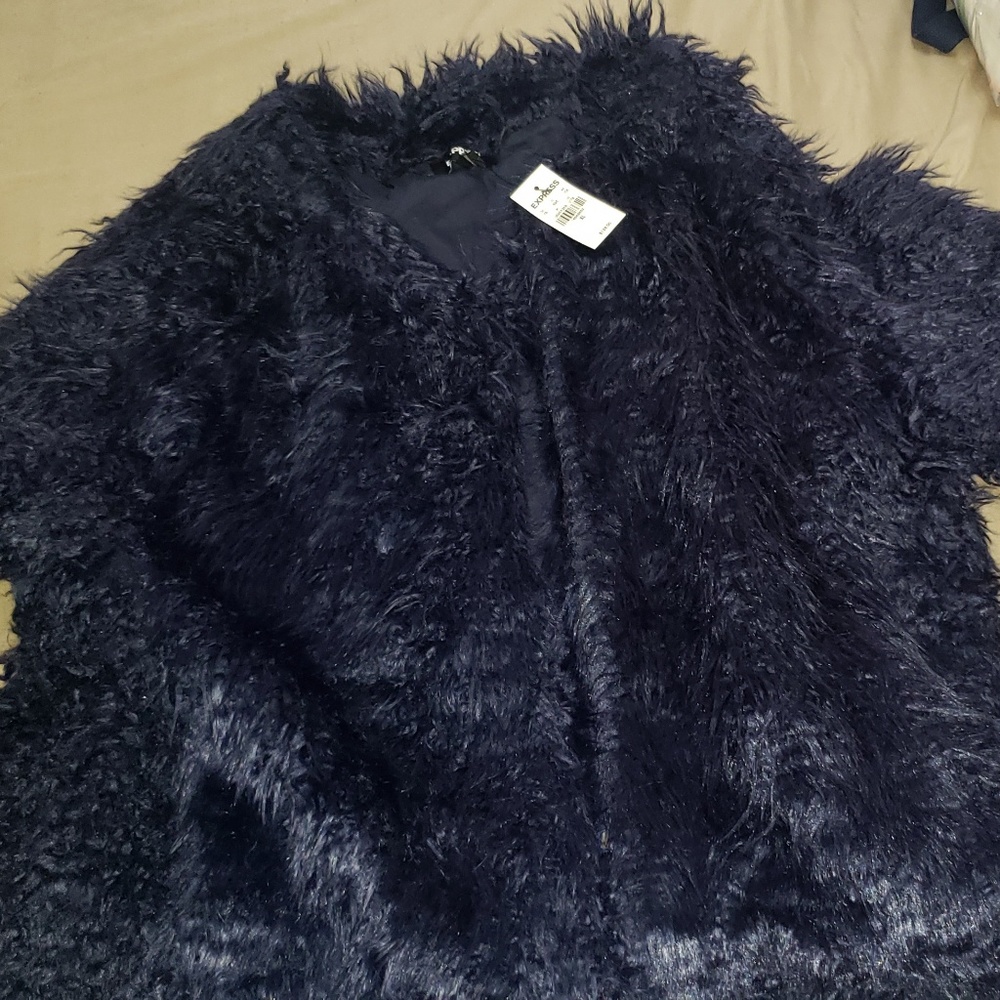 EXPRESS womens faux fur coat.  Brand new with tags